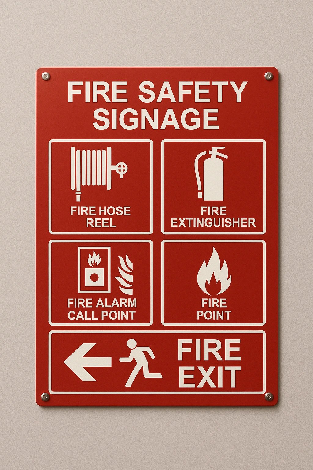 fire safety signage board