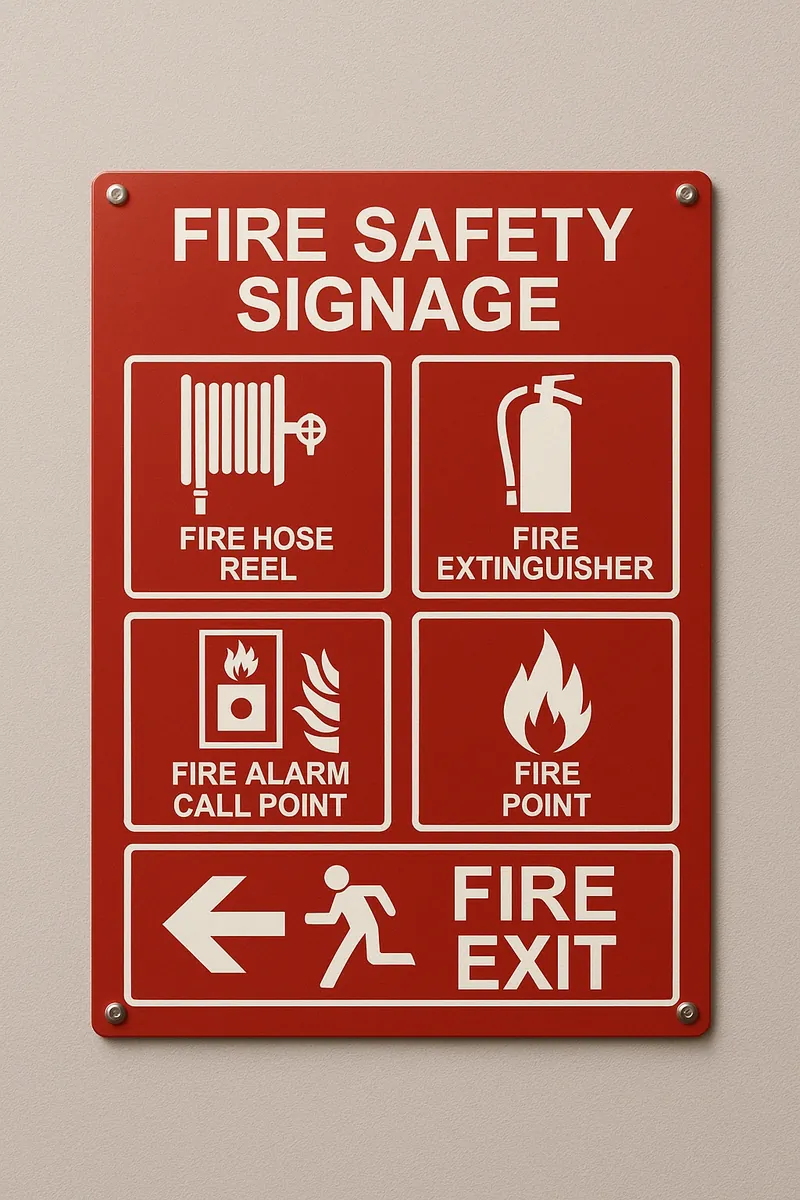 fire safety signage board